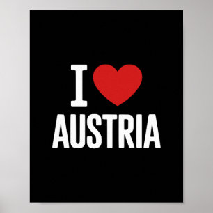 Affiche J'aime l'Autriche Osterreich Ski Autrichien Été H