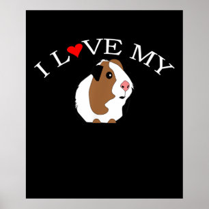 Affiche J'aime le cochon de Guinée Les amoureux des coch