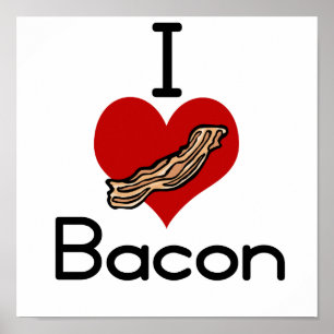 Affiche J'aime le coeur Bacon