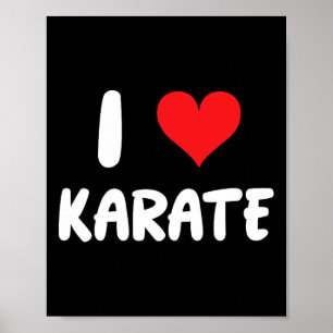 Affiche J'aime le karaté - Cœur - Arts martiaux