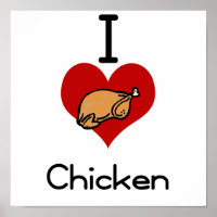 J'aime le poulet au coeur