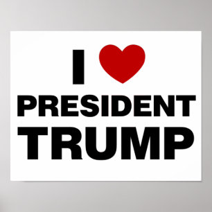 Affiche J'aime le président Trump Heart
