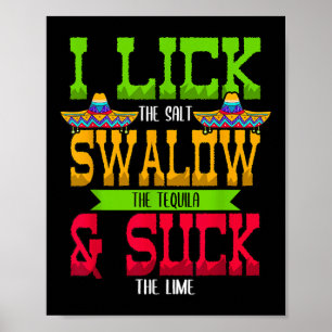 Affiche J'Aime Le Sel Avaler La Tequila Cinco De Mayo