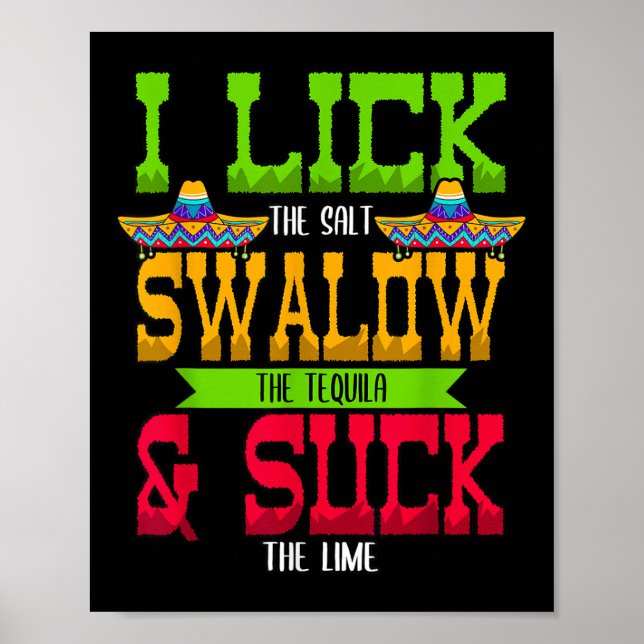 Affiche J'Aime Le Sel Avaler La Tequila Cinco De Mayo (Devant)