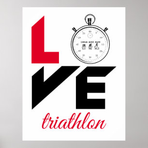 Affiche J'aime le triathlon