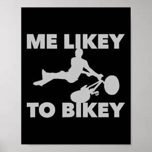 Affiche J'aime le vélo drôle de vélo de montagne extrême M