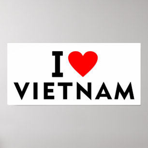 Affiche J'aime le Vietnam pays comme voyage de coeur touri