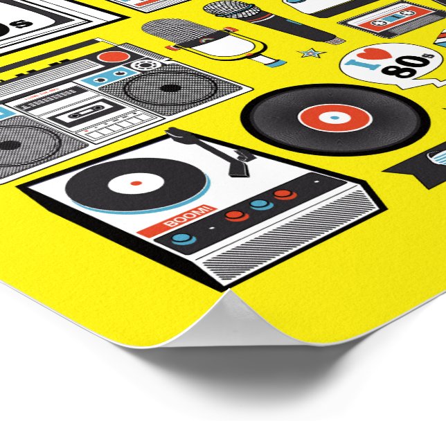 Affiche J'aime les années 80 (Coin)