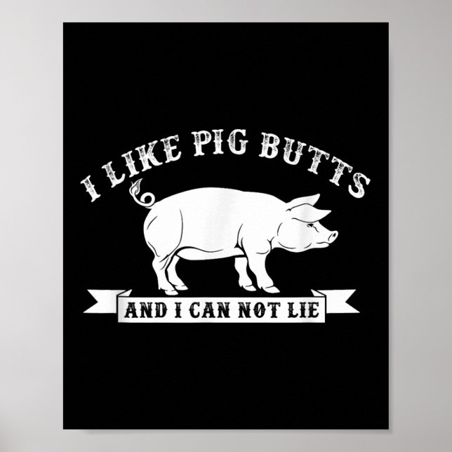 Affiche J'Aime Les Boutons De Cochon Et Je Ne Peux Pas Men (Devant)