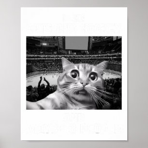 Affiche J'aime les chats et le hockey peut-être 3 personne