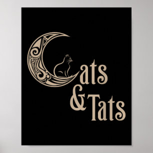 Affiche J'Aime Les Chats Et Les Tatouages Les Chats Et Les
