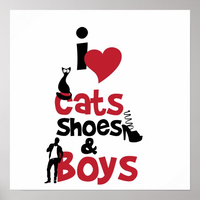 Affiche J'aime les chats, les chaussures et les garçons (Devant)