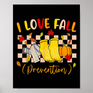 Affiche J'aime les chaussettes de prévention des chutes Th