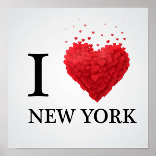 Affiche J'aime les Coeurs de New York
