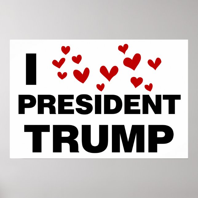 Affiche J'aime les coeurs du président Trump (Devant)