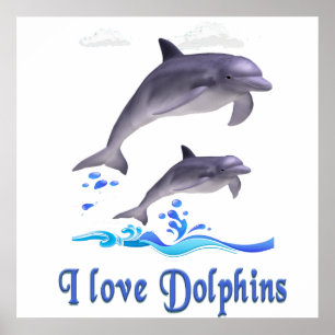 Affiche J'aime les dauphins