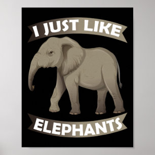 Affiche J'Aime Les Éléphants Zoo Cirque Elephant Conserva