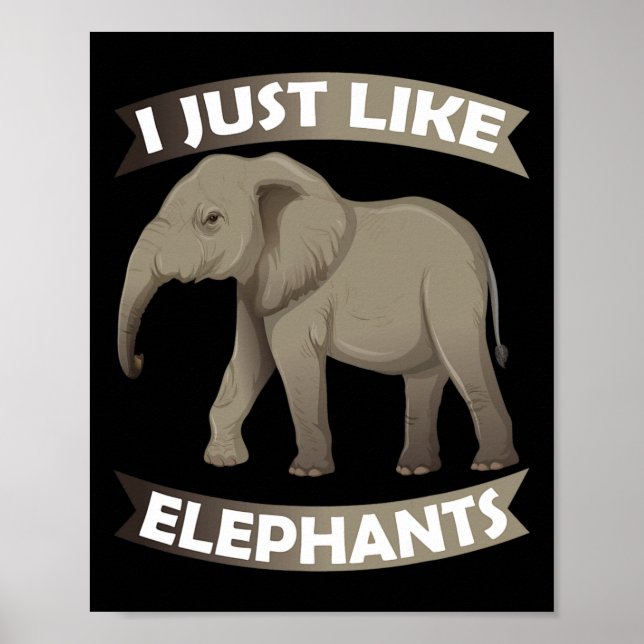 Affiche J'Aime Les Éléphants Zoo Cirque Elephant Conserva (Devant)