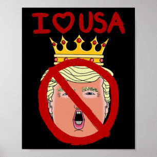 Affiche J'aime les États-Unis Anti Trump 2024