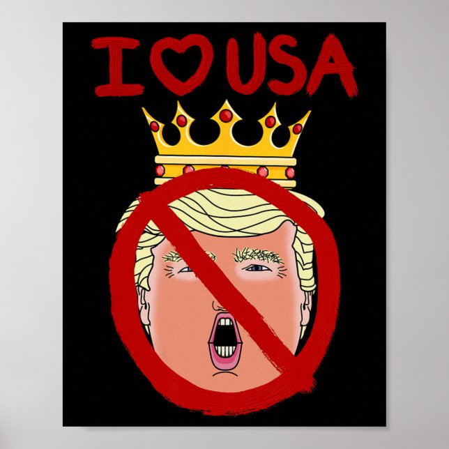 Affiche J'aime les États-Unis Anti Trump 2024  (Devant)