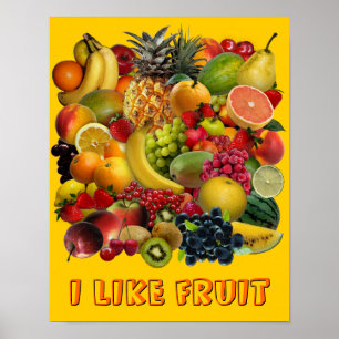Affiche J'aime les fruits