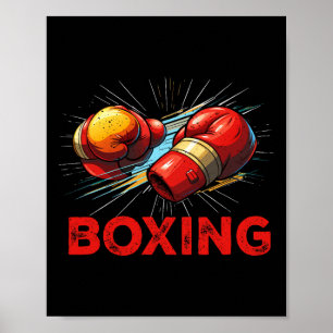 Affiche J'aime les gants de boxe sport de combat arts mart