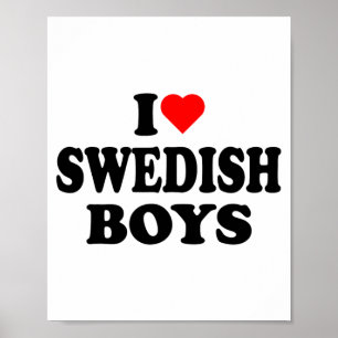 Affiche J'aime les garçons suédois Je cœur T Shirt Garçons