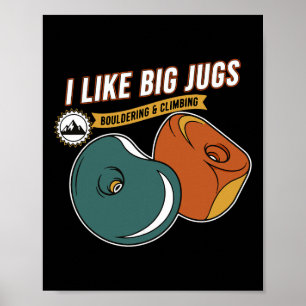Affiche J'aime les gros seins Bloc d'escalade amusant