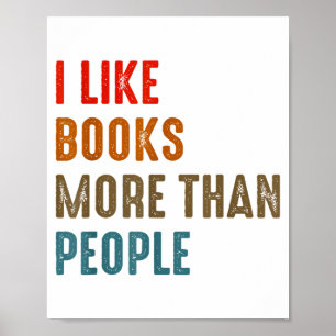 Affiche J'aime les livres plus que les gens drôles amateur