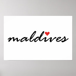 Affiche J'aime les Maldives