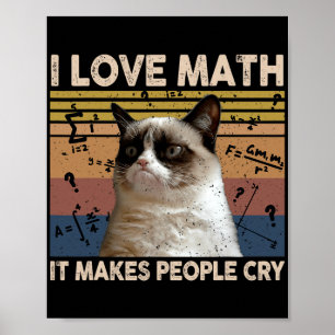 Affiche J'Aime Les Maths Ça Fait Pleurer Les Gens Amoureux