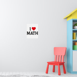 Affiche J'aime les maths vintage rétro maths