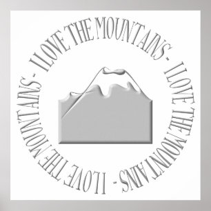Affiche J'aime les montagnes