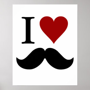 Affiche J'aime les moustaches, l'impression ou l'affiche