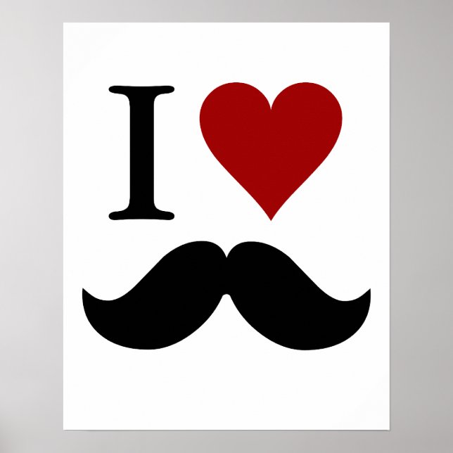 Affiche J'aime les moustaches, l'impression ou l'affiche (Devant)