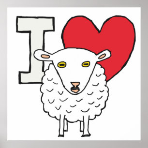 Affiche J'aime les moutons