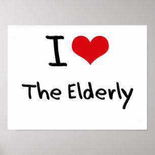 Affiche J'aime les personnes âgées