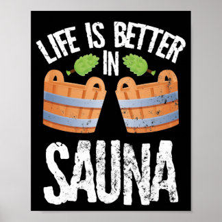 Affiche J'aime les saunas