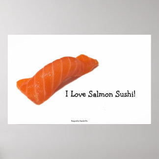 Affiche J'Aime Les sushis saumons !
