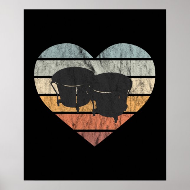 Affiche J'Aime Les Tambours Cubains De Bongo (Devant)