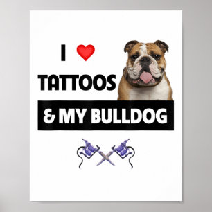 Affiche J'Aime Les Tatouages Et Mon Chien De Chien À Chien