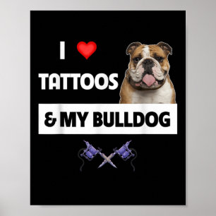 Affiche J'Aime Les Tatouages Et Mon Chien De Chien À Chien
