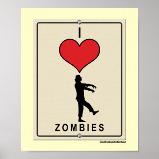 Affiche J'aime les zombies
