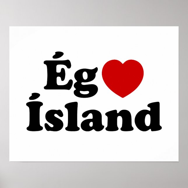 Affiche J'aime l'Islande [Ég Elska Ísland] islandais (Devant)