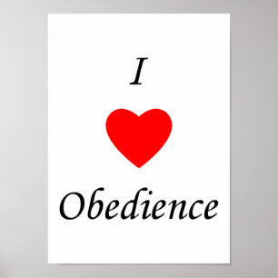 Affiche J'aime l'obéissance