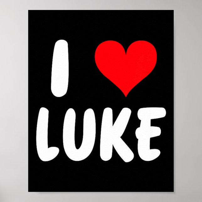 Affiche J'aime Luke - Cœur - Nom  (Devant)