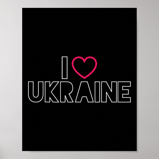 Affiche J'aime l'Ukraine Fierté Ukrainienne Amour Byltique (Devant)