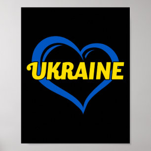Affiche J'aime l'Ukraine Je cœur l'Ukraine Drapeau ukraini