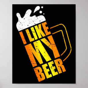 Affiche J'Aime Ma Bière. Beer Mug Drôle Facile Costume Lon