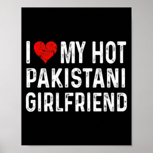 Affiche J'aime ma chaude petite amie pakistanaise - Cœur -
